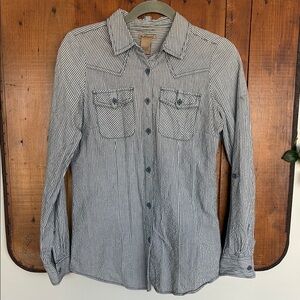Striped Button-Up Shirt Ruff Hewn Size Small